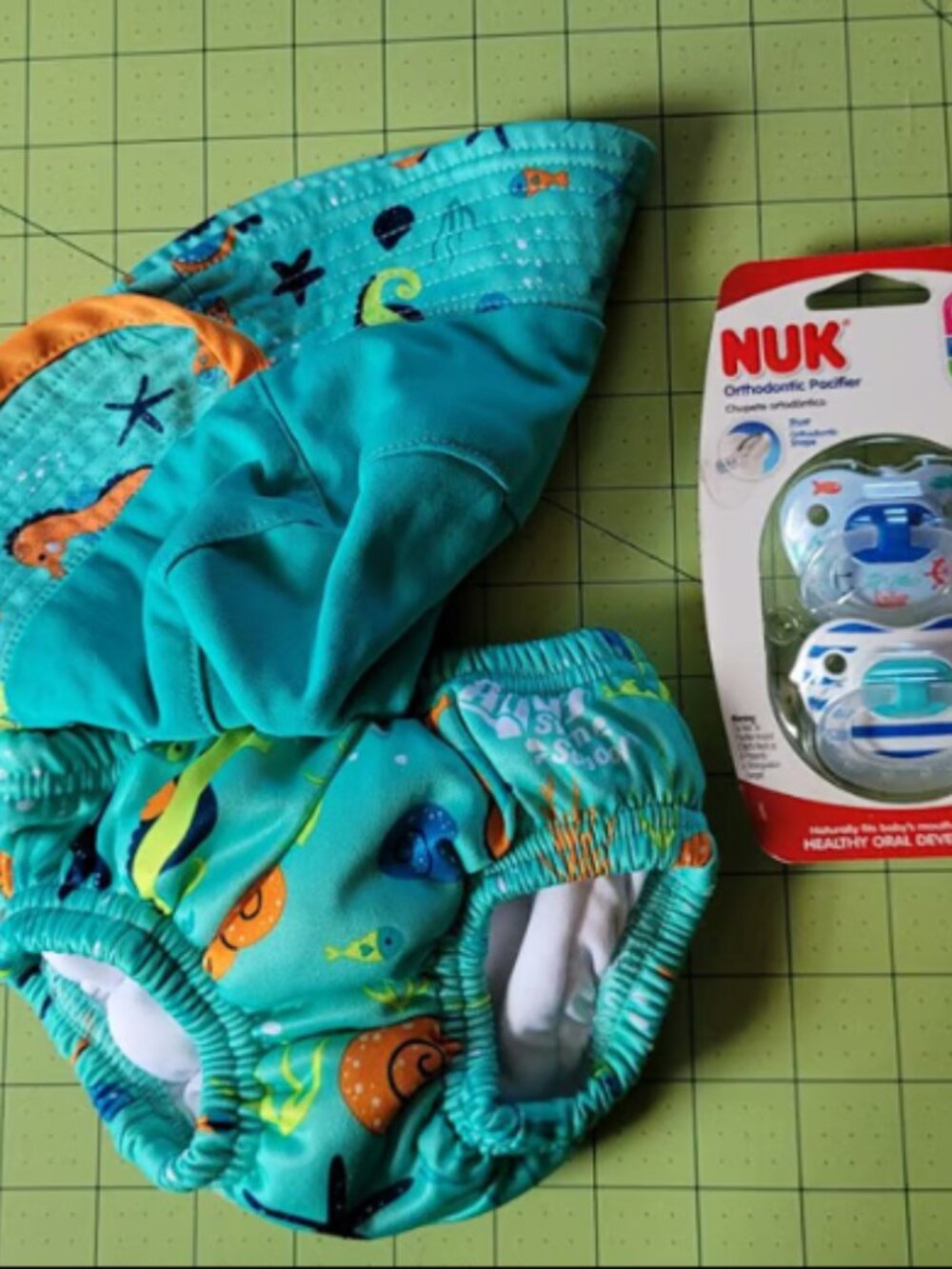 Aqua Swim School Infants Boys Swim Pants, Hat, and 2 Pack Nuks 3 Months